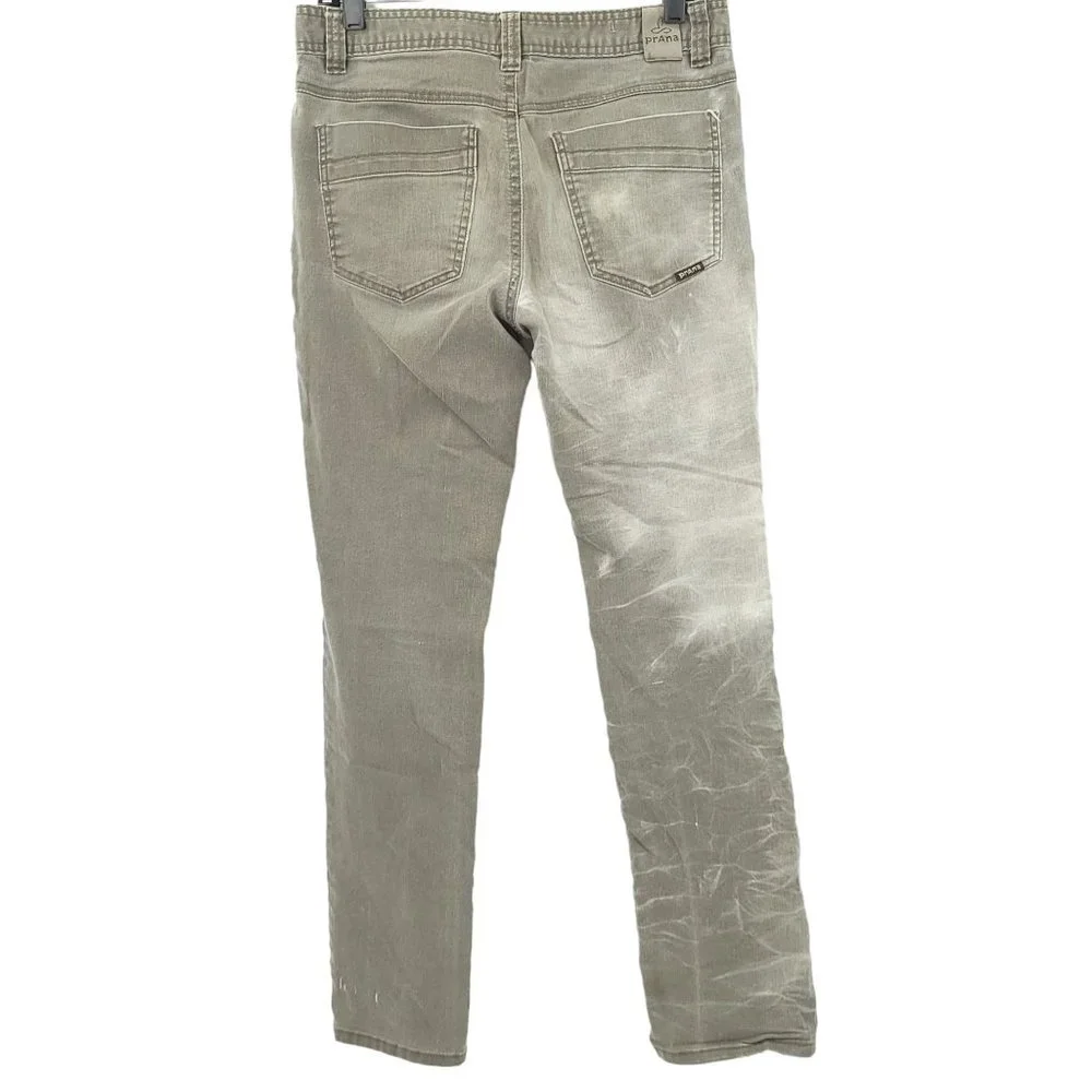 Prana Slim Fit Jeans Gray Straight Leg Men Size 31x30 Mid Rise Stretch Denim